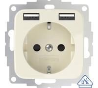 2usb 2u 449399 presa di corrente per montaggio a filo con usb bianco crema