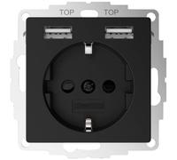 2USB 2U-449634 Presa da incasso Nero (opaco)
