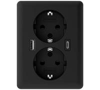 2USB 2U-449719 Presa da incasso con USB-C®, con uscita di ricarica USB Nero (o