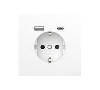 2USB inChargePRO Monoblock USB AC presa energia 15W 3A Lucido Bianco