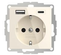 2USB inChargePRO - Presa USB AC 15 W, 3 A, colore: Crema lucido