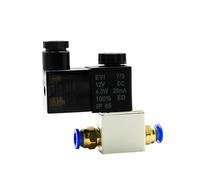 2V025-06 G1/8 2V025-08 G1/4 Elettrovalvola aria acqua olio normalmente chiusa 12V 24V 110V 220V Valvola di controllo pneumatica a 2 porte e 2 vie(2V025-06 DC12V,10mm fittings)