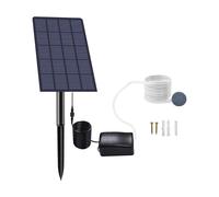 2W Plug-in Pompa di ossigeno solare Serbatoio di pesce Ossigenatore Acquario Aeratore di ossigeno Pompa di aria Aeratore da pesca con tubo Pietre a bolle d'aria