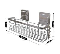 2WFYJNITP Organizer Mensola for doccia, mensola adesiva for doccia, mensole for doccia in acciaio inox, mensola portaoggetti a parete senza foratura for bagno e cucina per Shampoo(Silver)