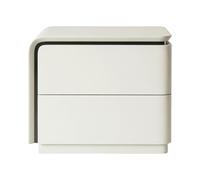 2WFYJNITP Tavolino Comodino compatto a doppio cassetto for l'organizzazione dello stoccaggio delle camere da letto Spazio contenitivo(Bianco,M)