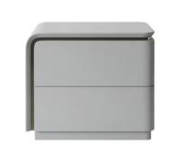 2WFYJNITP Tavolino Comodino compatto a doppio cassetto for l'organizzazione dello stoccaggio delle camere da letto Spazio contenitivo(Grijs,Grande)