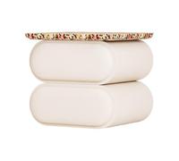 2WFYJNITP Tavolino Comodino con due cassetti ovali dal design impilabile for l'organizzazione dello stoccaggio della camera da letto Spazio contenitivo(Beige,M)