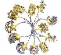 2X(1.5M 10LED EID Mubarak LED Luci un Stringa Islam Festival Musulmano Fest7855