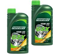 2x 1 Litro FANFARO GSX 15W-40 olio motore Olio Motore Automobile Api Sg / CD