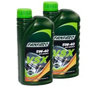 2x 1 Litro FANFARO Olio Motore Vsx 5W-40 Api Sn Olio Audi BMW VW Olio