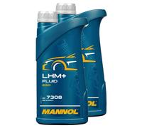 2x 1 Litro Liquido Idraulico Servo Olio Mannol Lhm + Fluido