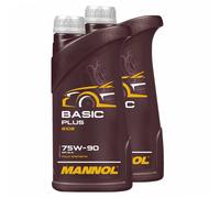 2X 1 Litro MANNOL Basic Plus 75W-90 API GL 4+ Olio Per Cambio 75W90