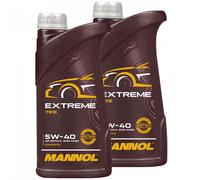 2x 1 Litro Olio Motore Mannol 5W-40 Estremo Api Sn / CH-4 Porsche Renault Fiat