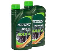 2x 1 Olio per Ingranaggi Litro FANFARO Max 4 80W-90 GL-4 Api Gl Cambio Manuale