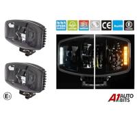 2X 10'' LED Jumbo Ovale Faro Bianco Ambra Per SUV Camion Pick-Up E9 12V 24V HQ