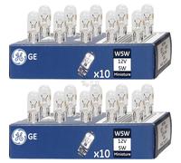 2X 10 Pz. GE GENERAL ELECTRIC W5W 12V 5W N BASE W21X95D