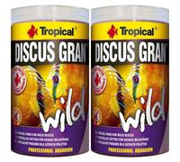 2x 1000 ML Tropical Selvaggio Discus Gran Granuli Premiumfutter Coltura Crescita