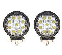 2X 12-24V LED 27W Fari Rotondi Da Lavoro Per Trattori, Furgoni, Barche, SUV 4V4