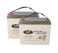 2x 12V 100Ah Batteria Deep-Cycle AGM Compatibile Con 60Ah, 75Ah, 77Ah, MP75-12C