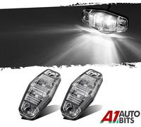 2x 12v 2 LED Bianco Trasparente Luci Lato Cromo Lunetta Indicatore di Posizione