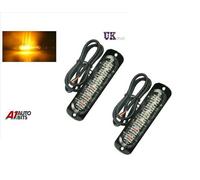 2x 12V 24V 6 LED Ambra Strobo Lampeggiante Recupero Barra Camion Faro Luci Nuova