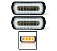 2X 12V 24V Luci LED Marker Strobe Amber Halo Bianche Per Camion Furgone Recupero