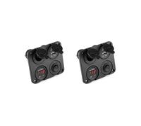2X 12V-24V Presa per Barca per Auto Dual USB Caricatore Voltmetro Pannello Interruttori per Car Boat Motor Home