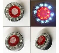 2x 12V LED Posteriore Luci Rotondo Hamburger Fari Camion Furgone Autobus
