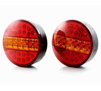 2x 12V LED Posteriore Rotondo Hamburger Coda Luci Lampada Camion Auto Furgone