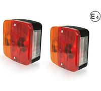 2x 12v Posteriore Quadrato Lampade Luci 4 Funzioni Rimorchio Roulotte Camion E4