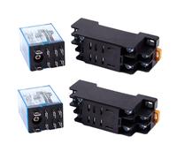 2X 12V Rele' di potenza della bobina DPDT LY2NJ HH62P-L JQX-13F 10A con base di presa PTF08A