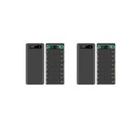 2X 18650 Battery Power Bank Custodia Display LCD Supporto Display LCD 20000MAh per Batteria 8X18650 Custodia Powerbank DIY (Nero)