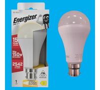 2X 18W (=150W) Energizer GLS BC B22 Lampadina LED, 2700K Bianco Caldo 2542Lm