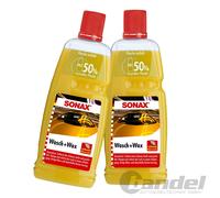 2X 1L SONAX Lavaggio+Cera Cera Di Conservazione Per Auto