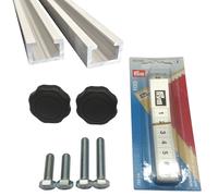 2x 1m Alluminio C Profilo Incl. Metro a Nastro Autoadesivo Griffmuttern M8 Viti