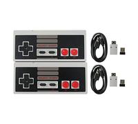 2X 2.4 GHz Wireless Controller Aggiornato Funzione Turbo Costruire in Batteria Ricaricabile Adattatore Wireless USB per Mini NES Classic Edition PC Mac OS Raspberry PI