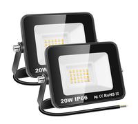 2X 20W Luci Da Esterno, 2000 Lumens Faretto Led, Fari Di Sicurezza, Proiettore L