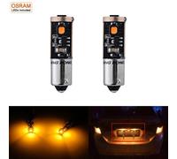 2x 233 BA9s T4W 3 SMD LED Lampadina Luce Targa Interna Senza Errori Arancione