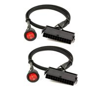 2X 24 Pin Femmina ATX PSU Alimentatore per PC Tester Start Jumper Ridge Cable con Interruttore Sopra / OFF, 50 cm