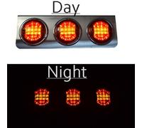 2x 24V LED Acciaio Inox Base Con 3 Posteriore Rotondo Lampade Luci