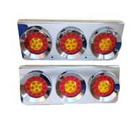 #2x 24V LED Posteriore Acciaio Inox Base Lampade Recupero Luci Camion Rimorchio