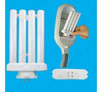 2x 27W GX10q-4 4 Pin Fml 6400K Alto Visione Luce Bianca Triste Lampadina Lampada [EEK: A]