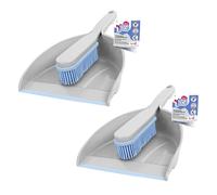 2x 2in1 Set Scopa Scopetta Con Gummiborsten Paletta Set Spazzole Handkehrset