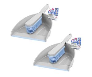 2x 2in1 Set Scopa Scopetta Con Gummiborsten Paletta Set Spazzole Handkehrset