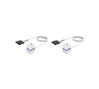 2X 2M Luci LED Portatili Computer Desktop PC Avvio Esterno Pulsante di Accensione/Spegnimento Cavo di Prolunga, Luce Blu