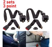 2X 3 PUNTI SEDILE CINTURA KIT CINTURA DI SICUREZZA AUTO 3 PUNTI REGOLABILE