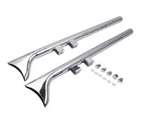 2x 36" Chrome Fishtail Exhaust Slip for Touring Baggers Dressers Road Glide