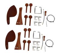 2X 4/4 Parti Di Violino Accessori Mentoniera Cordiera Sintonizzatore Fine Picchetto Coda Gut Puntale Corde Kit