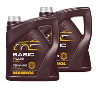 2x 4 Litro Mannol Basic Plus 75W-90 Api Gl 4 + Olio per Ingranaggi 75W90 Cambio