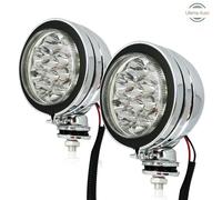 2x 4 " Ultra Luminoso Trasparente Nebbia Pois 12 Luci LED Fari Cromo Camion Faro